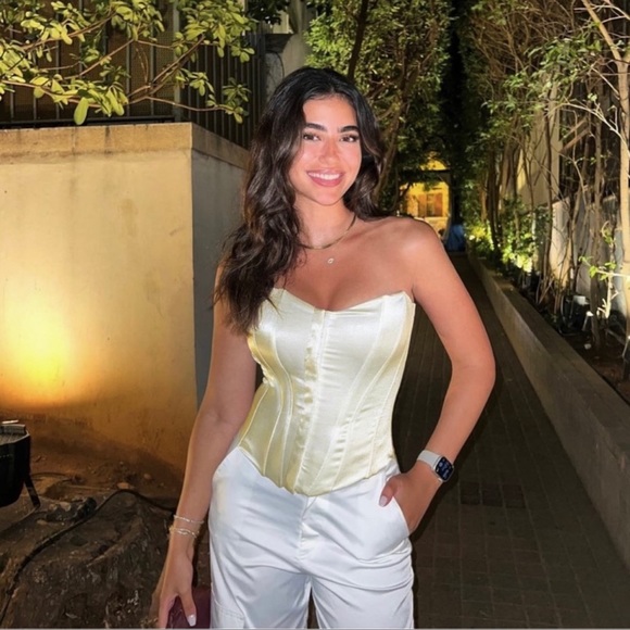 Zara | Tops | Zara Satin Effect Corset Top | Poshmark